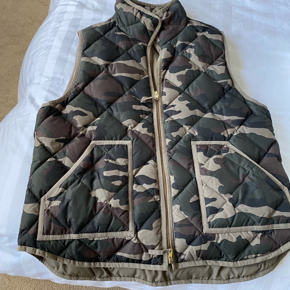 J. Crew Camouflage Quilted Vest